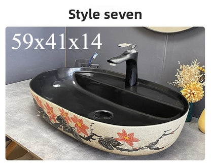 Modernes Badezimmerwaschbecken im nordischen Stil zum Waschen von Händen und Gesicht, minimalistisches Design, individuell gestaltet