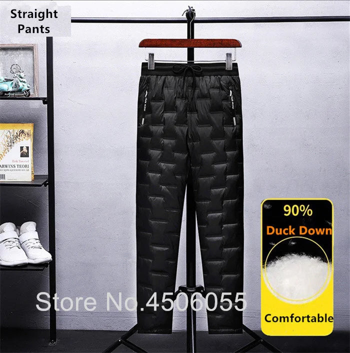 Winter Duck Down Pants Men Outdoor 8XL 7XL 6XL Plus Size Warm Padded Thicken Waterproof Thermal Trousers Windproof Male Jogger.
