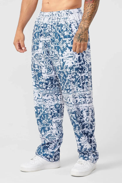 American Retro Thin Pants Men's Summer Breathable Quick Drying Loose Sports Pants Fitness Casual Digital Printed Pants.