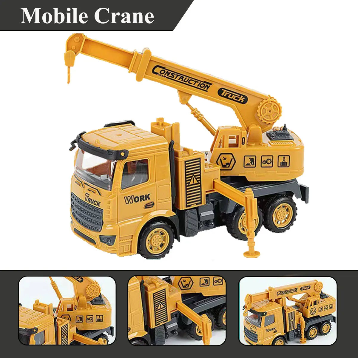 1 PCS Engineering Vehicle Toy for Children Inertial Model Play Plastic Car Kid Mixer Truck Crane Bulldozer Excavator Boy Gift.