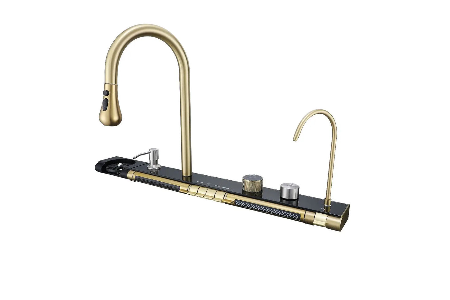 Golden Household Stainless Steel Waterfall Kitchen Sink MultiFunction Wash Vegetable and Dish Countertop Basin Large Single Slot