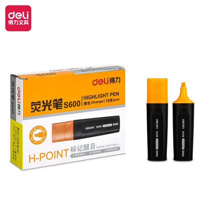 Deli 10-teiliges Textmarker-Set, große Kapazität, Meißelspitze, Bonbonfarben-Marker, Studenten-Briefpapier, Schulbedarf