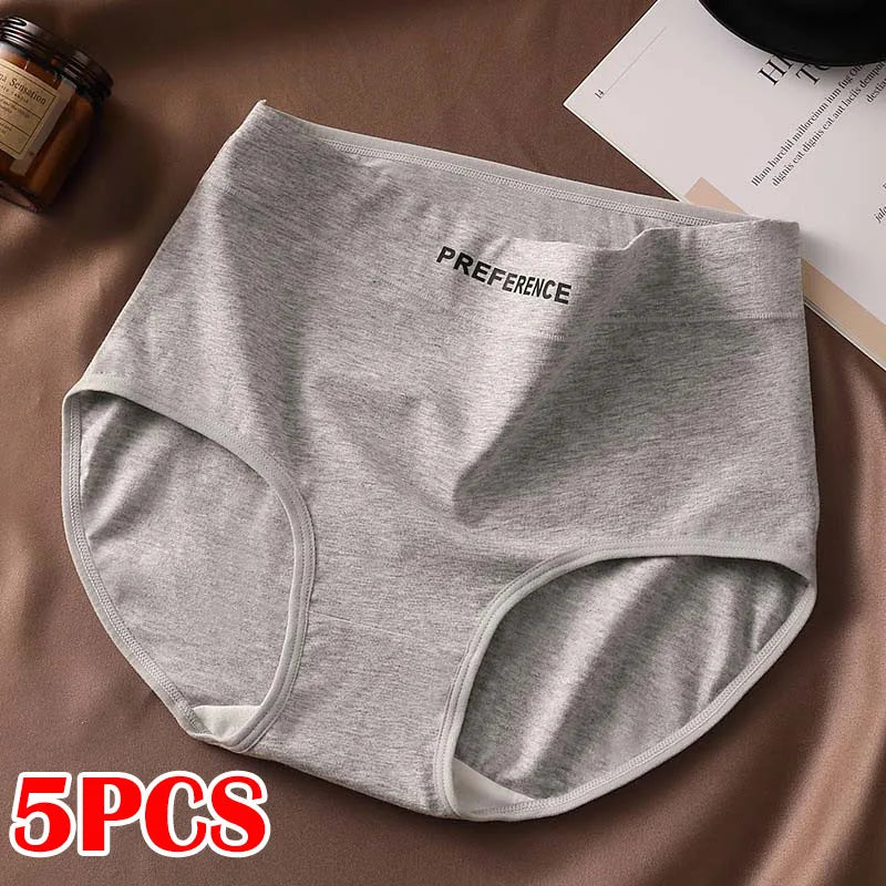 FallSweet 5Pcs Women Plus Size Cotton Panties Seamless Panties Comfort Breathable Underwear Girls Mid-Waist Briefs Sexy Lingerie.