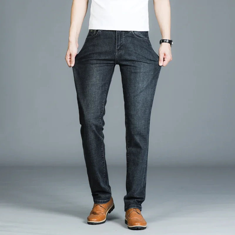 High Quality Mens Jeans Fashion Straight Denim Pants Men Classic Casual Jeans Male Plus Size Denim Trousers Ripped Jeans 28-40.