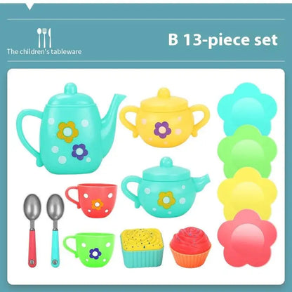 1 Set Plastic Teapot Teacup Food Pretend Play Toy Kids Simulation Tea Kit Kitchen Afternoon Tea Toys For Boy Girl Birthday Gift.