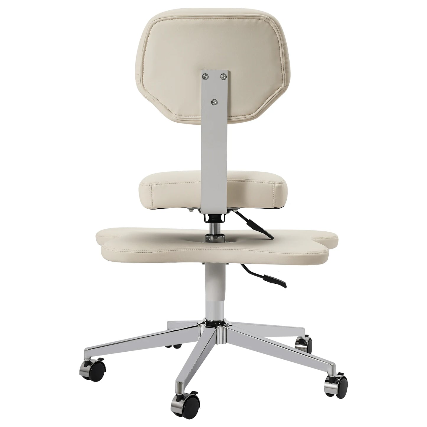 Cross Schreibtischstuhl mit Lordosenstütze |   Ergonomischer Bürostuhl |   Sitzhöhe und Fußpolster, verstellbarer Meditationsstuhl/Schwarz/Weiß