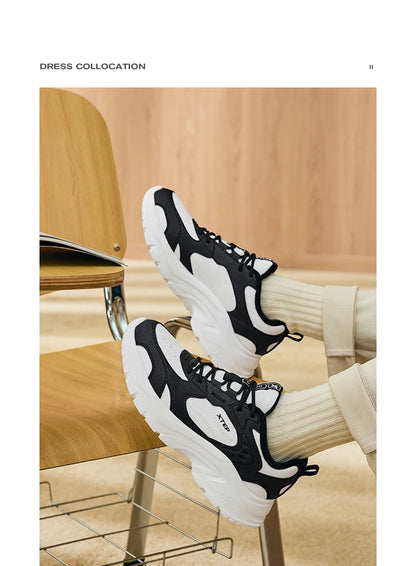 Xtep Cotton Shoes For Women 2024 Winter Warm Soft Sports Shoes Trendy Retro Durability Comfortable Sneakers 876418370026.