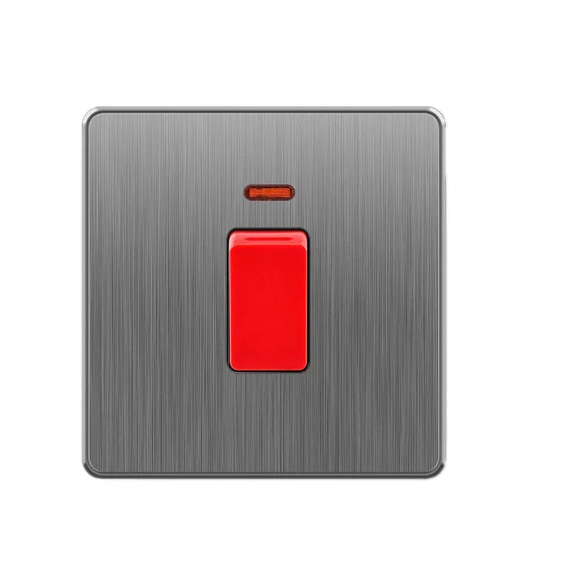 Große Neigungssteckdose im nordischen Stil, grau, 13 A, elektrische Schaltersteckdose nach britischem Standard, universelle Wand-Doppelsteckdose mit USB-Anschluss 2,1 A