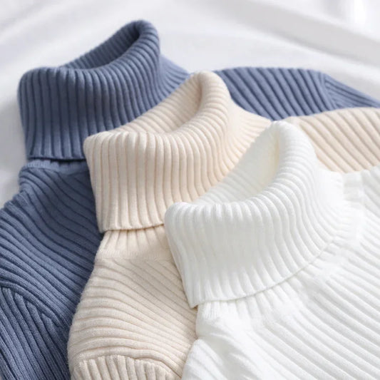 Frauen einfarbig lange Ärmel Roll kragen pullover Strick pullover grundlegende weiche Pullover einfache elegante Mode neu