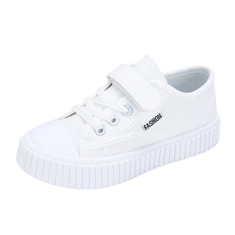 Children's Canvas Shoes 2025 Summer New Students White Shoes Boys Sports Shoes Girls Breathable Casual Shoes Children's Shoes.