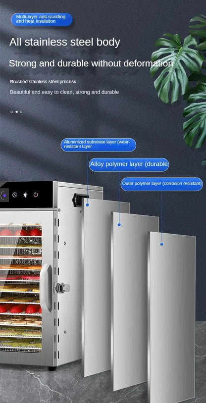 Food Dehydrator Home Fruit Digital Temperature Air Dryer Vegetable  Meat Medicinal Materials Smart Commercial Food Dehydrator.