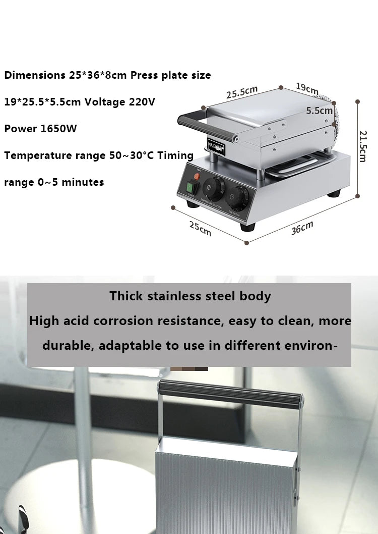 Household 220v NS-10 Ice Cream Egg Pastry Machine Crispy Egg Roll Machine Baked Waffle Cake Baking Pan Crispy Machine Baking Too.
