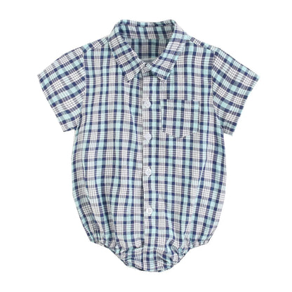 Sanlutoz Baumwolle Baby Jungen Bodys Mode Neugeborenen Kleidung für Baby Jungen Kurzarm Sommer Baby Kleidung Plaid