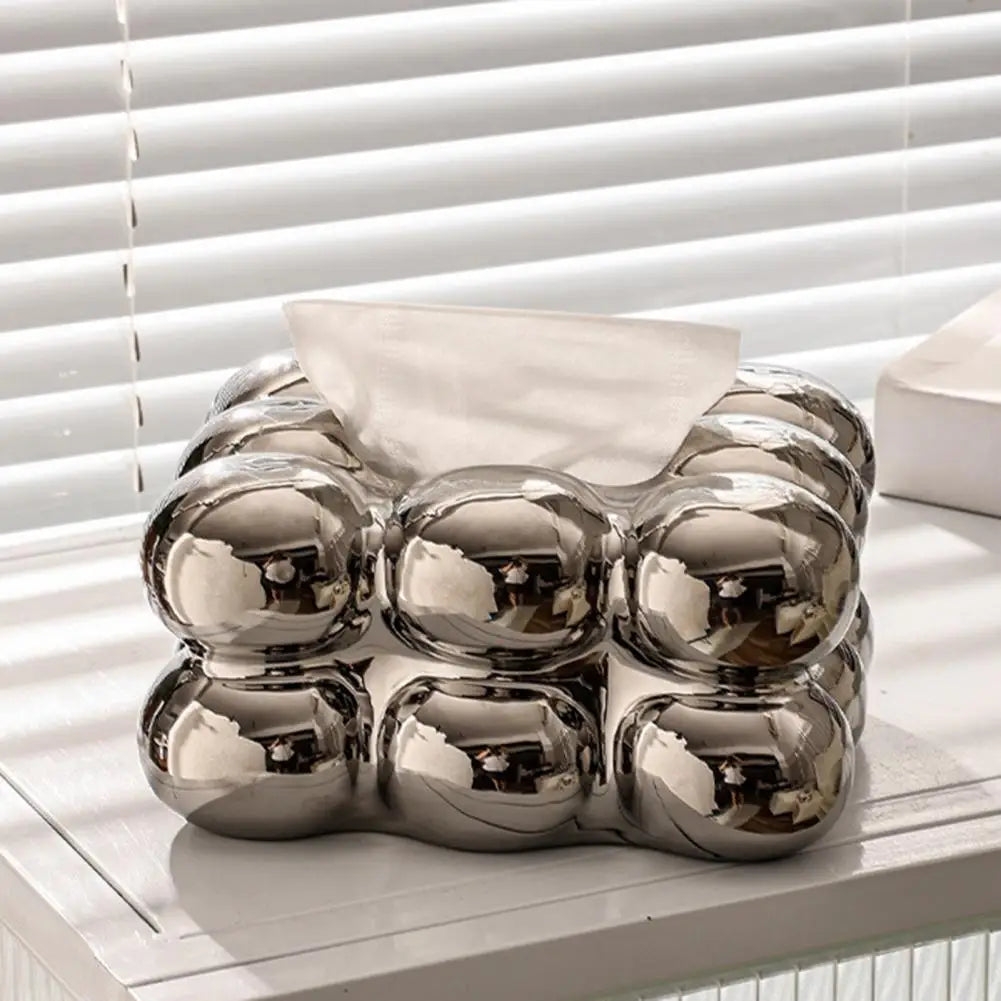 Nordic Style Tissue Box Napkin Holder Case Paper Box Container Modern Marshmallow Shape Tissue Case Refill Napkin Holder Box.