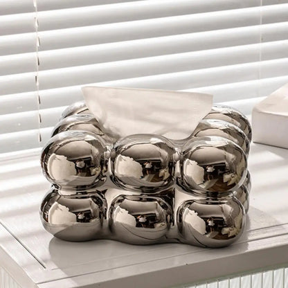 Nordic Style Tissue Box Napkin Holder Case Paper Box Container Modern Marshmallow Shape Tissue Case Refill Napkin Holder Box.