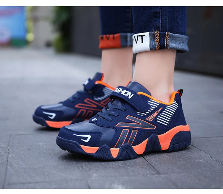 Four Seasons Leather Kids Shoes Non Slip Outdoor Children Walking Sneakers Casual Boys Sport Tennis Size 28-39