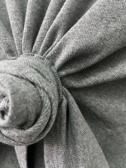 Y2K knotted twist knitted threaded round neck Top women fashionable and versatile navel padded shoulder short-sleeved T-shirt.