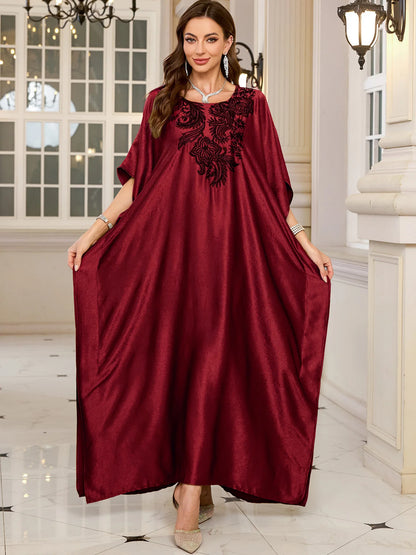 Frauen bestickte lange Kaftane Plus Size Kaftan Kleider Strand Badeanzug Cover Up Moomoo Kleid marokkanische Robe