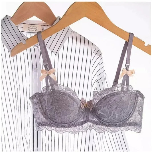 BANERDANI Light Luxury French Pure Desire Triangle Cup Breathable New Spring/summer Breathable Sexy Lace Not Empty Cup Bra Cover.