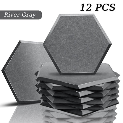 TOUO Sound Absorbing Panel 12 Pcs Studio Acoustic Panel High Density Insulation Acoustic Treatment Drum Room Wall Soundproofing