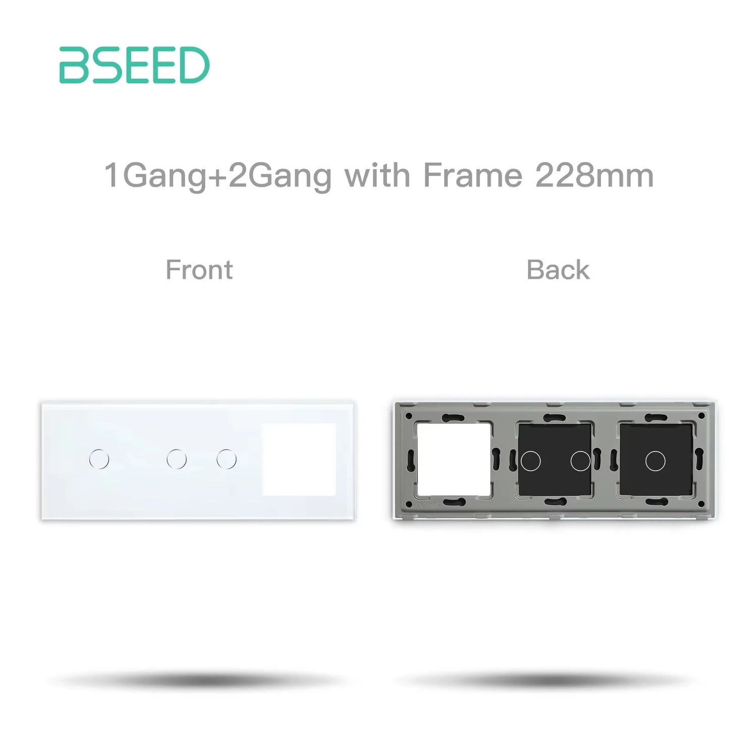 BSEED Wifi 1/2/3Gang Touch Smart Switches Funktion Teile Tuya Smart Leben App Kompatibel EU Buchse glas Front Panels Ersatzteile