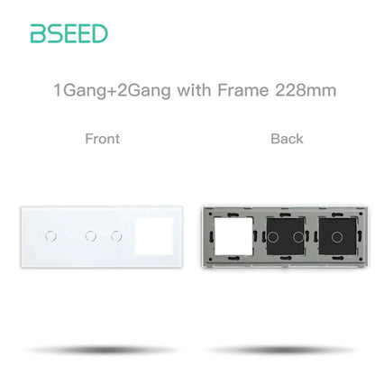 BSEED Wifi 1/2/3Gang Touch Smart Switches Funktion Teile Tuya Smart Leben App Kompatibel EU Buchse glas Front Panels Ersatzteile