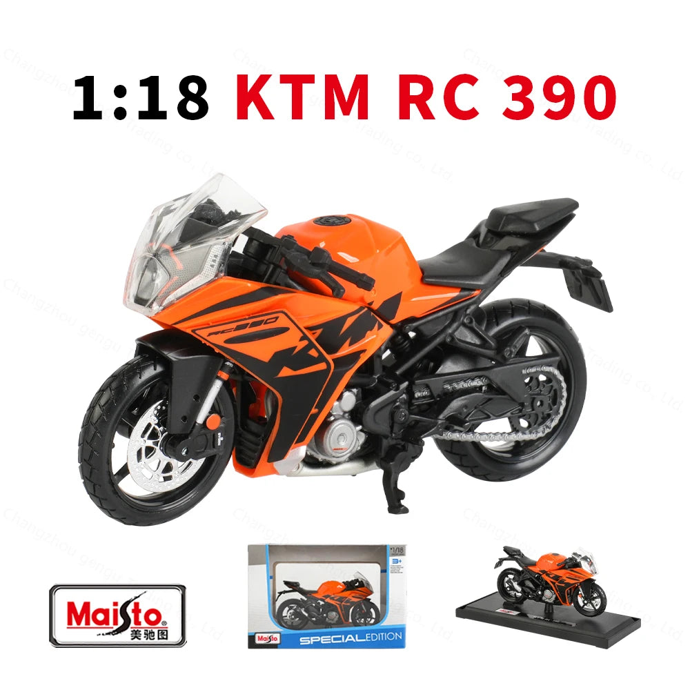 Maisto 1:18 New KTM RC 390 Static Die Cast Vehicles Collectible Hobbies Motorcycle Model Toys.