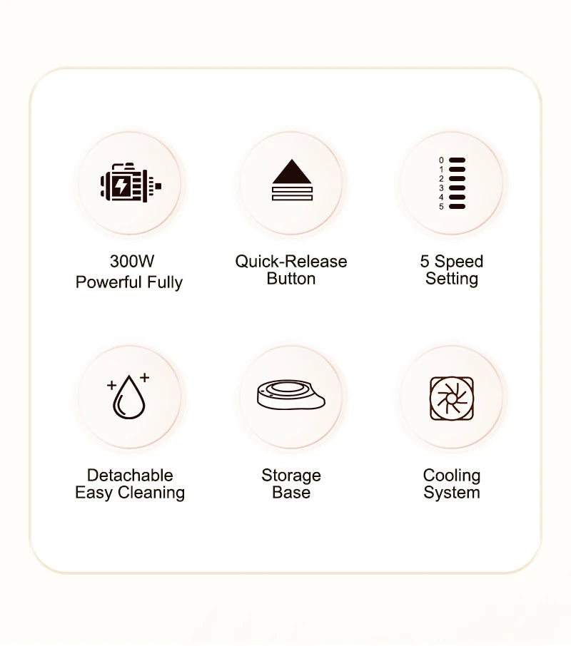 Hand Mixer 220V Blender 300W Electric Food Processor 3 in 1 Mixer Kitchen Appliances Machine Mixer for Baking.