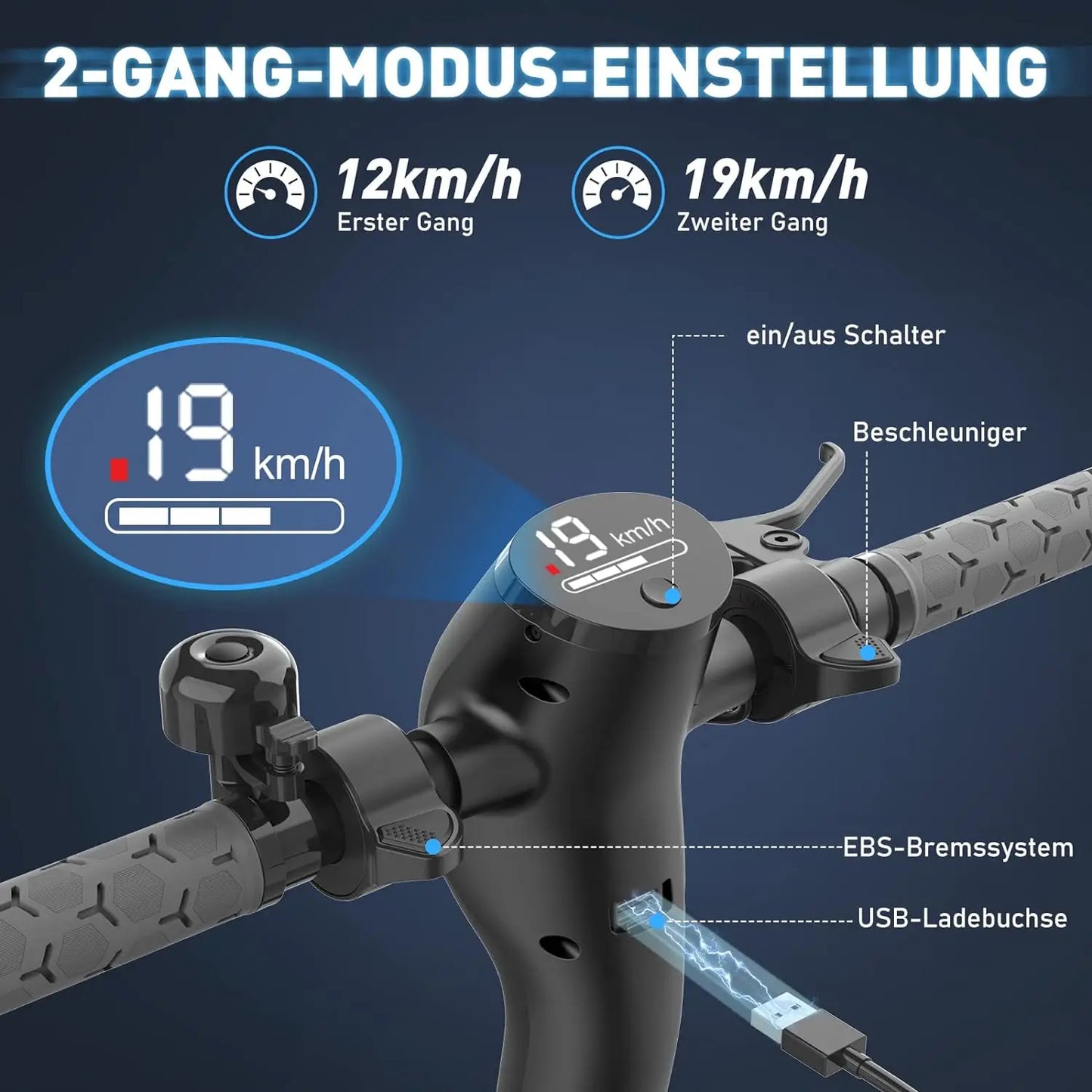 MEGA MOTION Foldable Electric Scooter with App, 350 W Motor, 30-35 km Range, 19 km/h, 8.5 Inch Honeycomb Tyres，ABE qualificatio.