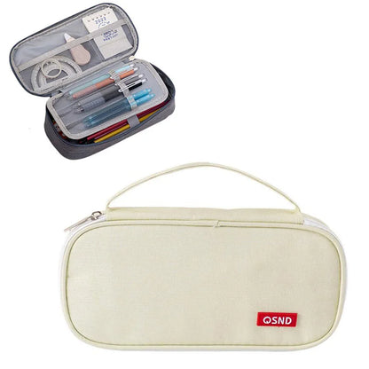 Stift-Aufbewahrungstasche, Federmäppchen, 2-lagig, große Kapazität, Kosmetik, hochwertiges Lernzubehör, einfache Schreibwarenboxen für Studenten