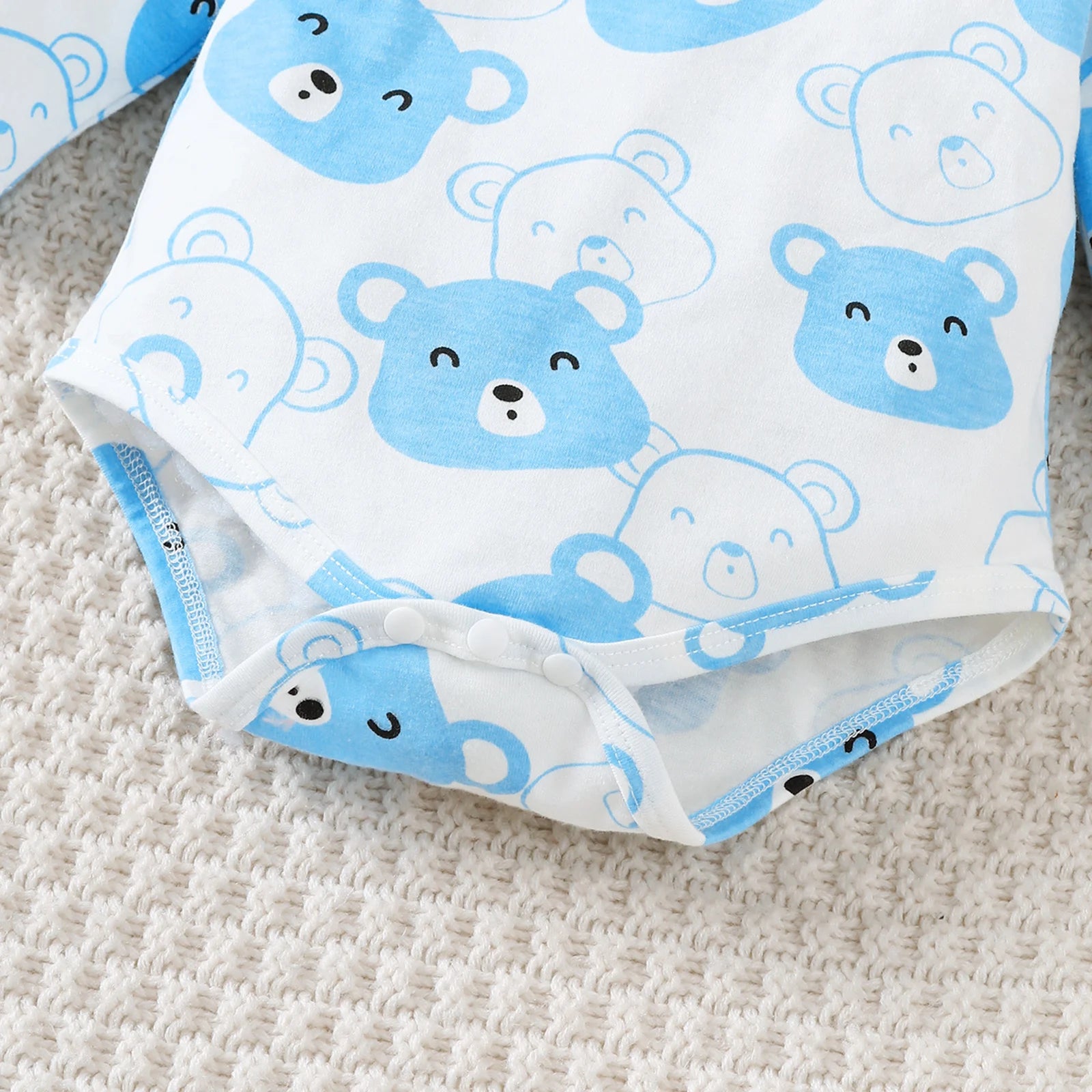 Newborn Baby boy Set Little bear Long sleeved Jumpsuit+Long Pants+Hat+Socks 4Pcs/Set 0-9 Month Baby boy Spring and Autumn Set.