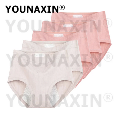 5 Pieces Women Menstrual Period Underwear Big Size Briefs Lingerie Undies Cotton Large High Waist Panties XL 2XL 3XL 4XL 5XL 6XL.