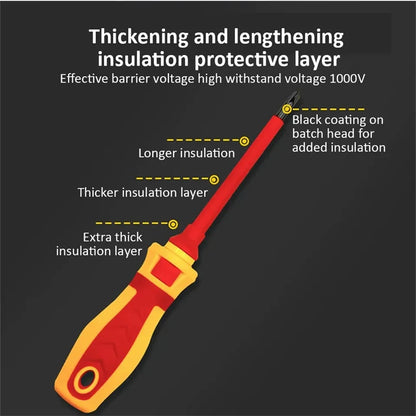 Magnetischer Schraubendreher-Satz Phillips Schlitz Torx Professional 1000 V isolierter CRV Elektriker Schraubendreher Bit Reparaturwerkzeuge