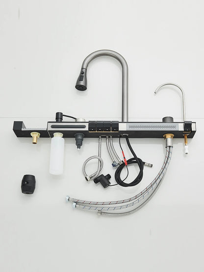 Große 304 Küchenspülen, 75 x 45 cm, Edelstahl, Küchen-Wasserfall-Waschbecken, Digitalanzeige, großes Einzelwaschbecken, Geschirrspüler-Wasserhahn