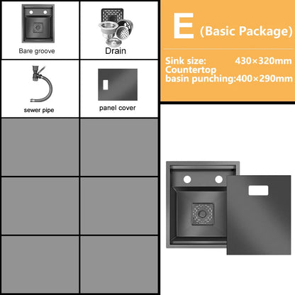 Versteckte Küchen spüle Bar Spüle Kit Klapp hahn Abflussrohr, Drop-In Unterbau Spüle, kleine Edelstahls püle für Workstation RV