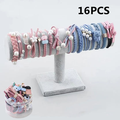 50/12PCS  Women Elastic Hair Ties Pearls Fashion Girls Scrunchies Ponytail Holder Rubber band Hair Rope Hair Accessories