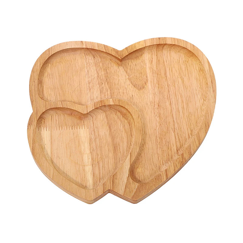 Wooden Tray Heart-Shaped Cheese Board Salad Cake Plate Decoration For Snacks Candied Fruits Valentine'S Day Decoration.