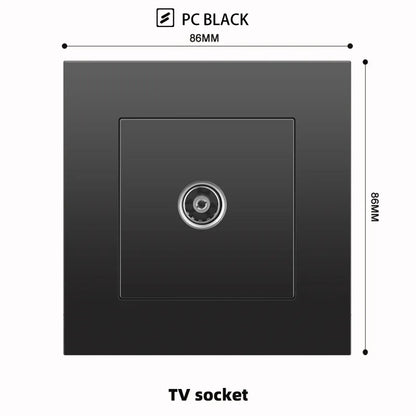 Schwarze UK 13A Wandsteckdose mit USB Typ C 18W Schnelllade-Steckdose, Wandsteckdose mit USB-Ladegerät, Schalter mit Steckdose