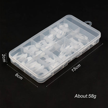 210pcs/box French False Nails White Pink Color Press On Almond Pointed Nail Wearable Removable Faux Fake Nails Extension Tools.