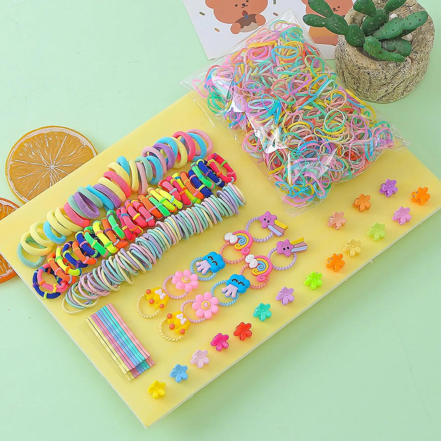 780/830/875/1170pcs Children's Jewelry Hairpin Princess Hairline Baby Hair Band Girl Side Clip Hair Accessories Combination Set.