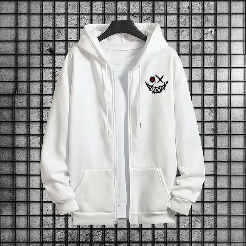 2025 Fall/Winter New Men's Tracksuit Zipper Hoodie Black Sweatpants Urban Fashion Hooded Sweatshirt Jogger Set Male Gym Outfits.