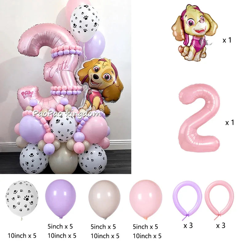 PAW Patrol Folienballons Digitale rosa Zahlenballons PAW Patrol Geburtstag Babyparty Party Dekoration Geschenk Chase Skye.