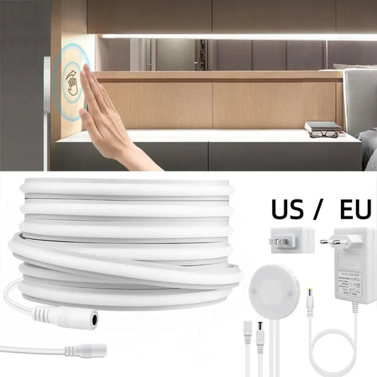 24V COB Neon Strip Light 280LEDs/M Solid Silicone Gel Tube With Dimmable Touch & Hand Sweep Motion Sensor Switch Waterproof Tape.