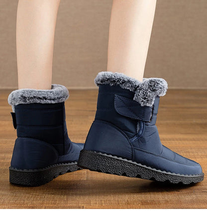 Boots 2025 Women's Boots Fur Botas Mujer Super Warm Winter Boots For Snow Women Low Heels Winter Shoes Woman Black Rubber Boot