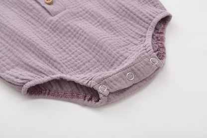 Sommer Solide Neugeborenen Baby 100% Baumwolle Leinen Bodys Junge Mädchen Ärmellose Strampler Overall Weiche Haut-freundliche Dünne Bequeme.