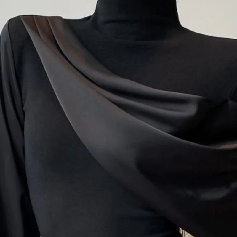 Long-sleeved shirt women's 2024 spring and autumn new light luxury fashion splicing design sense niche temperament versatile top.