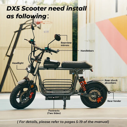Iscooter DX5 Adult Electric Scooter 1500W 48V 15.6Ah Battery E Scooter 15 Inch Vacuum Inflatable Tires City Electric Scooter