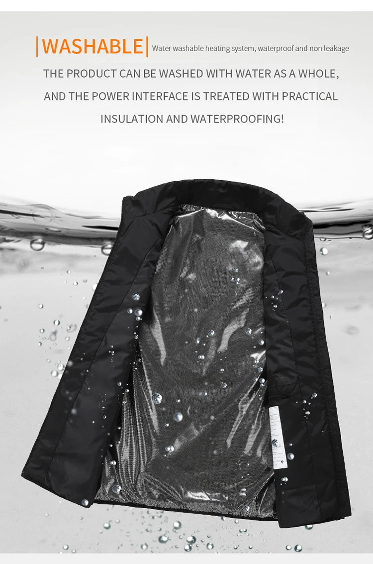 21 Zone Heating Vest Mens USB Infrared Thermal Jacket Smart Heated Clothes New Winter Cold-proof Thick Sleeveless Coat Hiking.