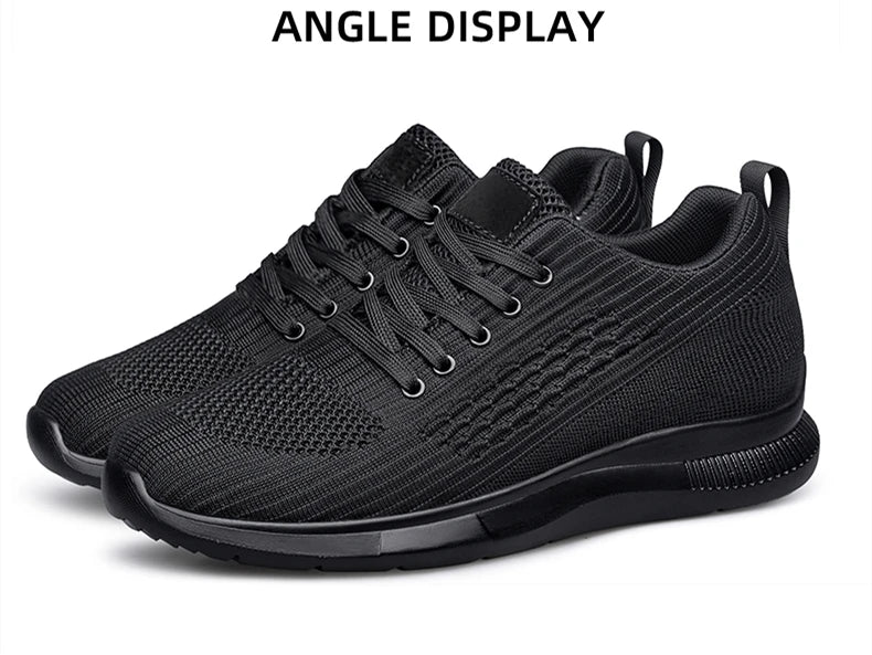 Men Big Size 37-47 Breathable Mesh Elevator Sport Shoes Soft Comfortable 6cm Hidden Heels Height Increasing Sneakes Lift Casual