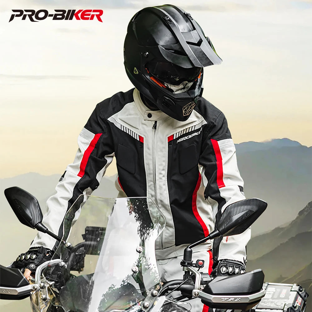 HEROBIKER Waterproof Motorcycle Jacket Man Racing Jacket Wearable Motorcycle Pants Moto Clothing With EVA Protection.